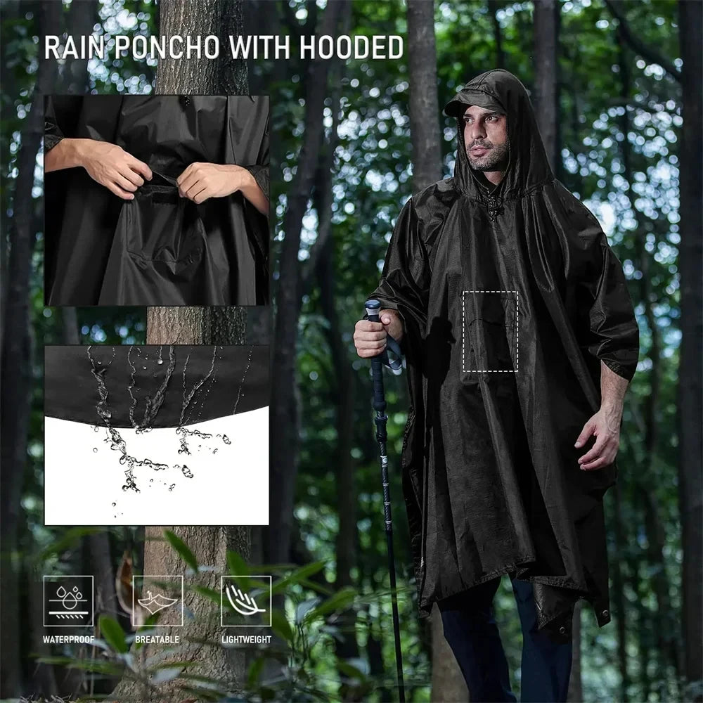 3 in 1 Waterproof Military Rain Poncho